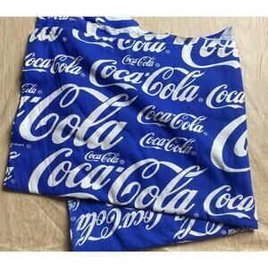 Blue and White Coca Cola Fabric Jersey-like Fabric One-Way Stretch 55" x 61"